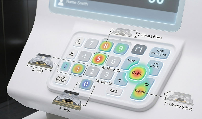 medical devices silicone keypad 2 1