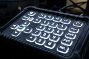 A backlit silicone rubber keypads in control panel