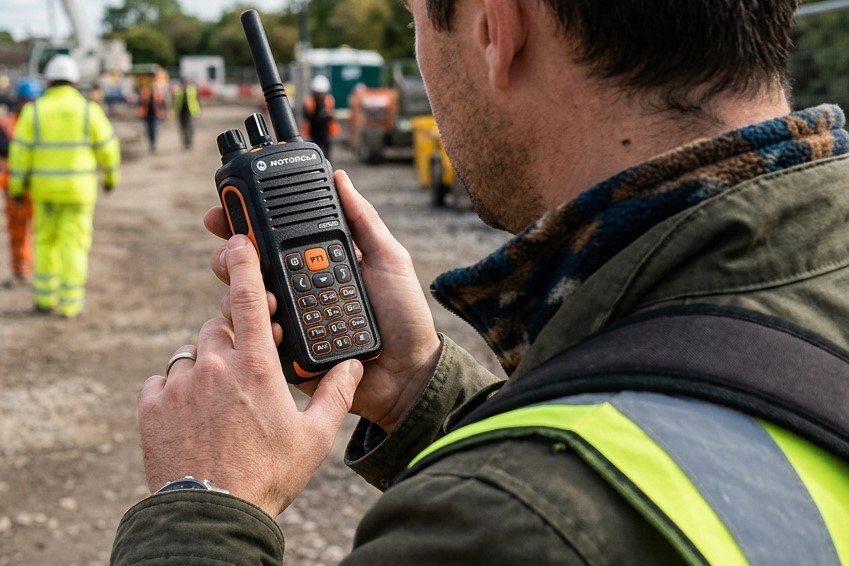 A interphone with silicone keypad in construction setting