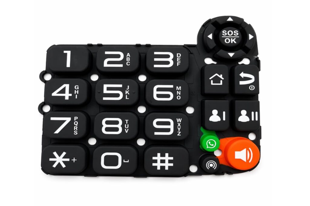 A silicone keypad for telephones