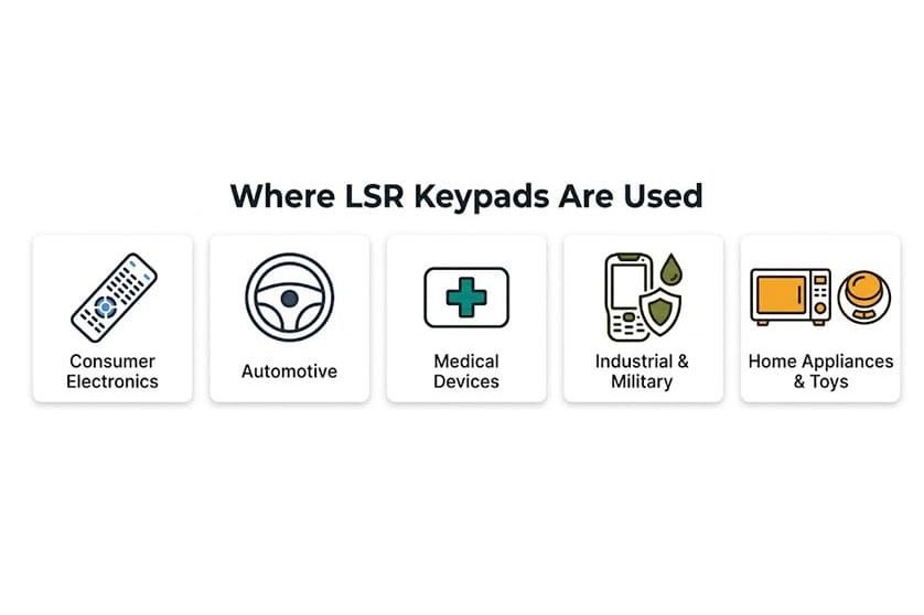 Diverse applications with silicone keypads