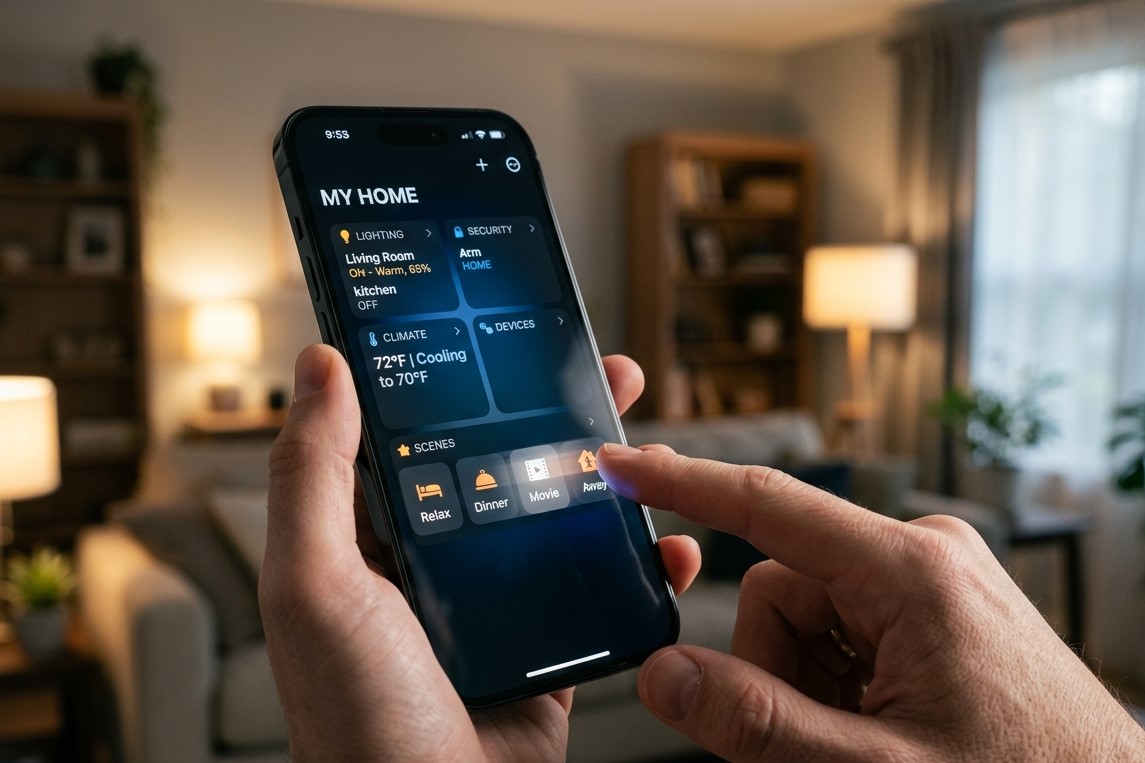Modern touchscreen interface with capacitive touch gestures