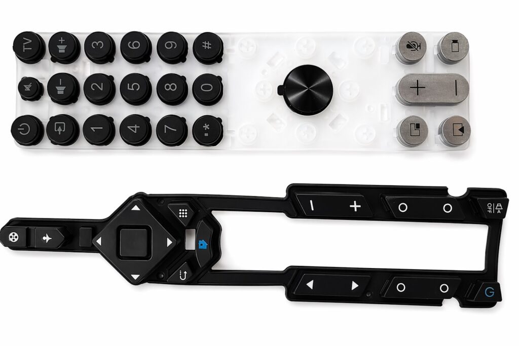 Silicone keypads with plastic keycaps