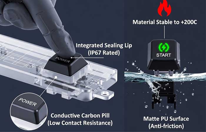 Waterproof silicone keypads Technical Specifications