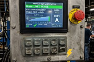 a industrial control panel with phsical silicone keypad and a key sticking failure