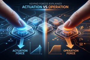 comparion between actuation force and operation force for silicone keypad