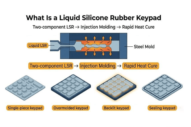 different types of LSR silicone keypads and production processes