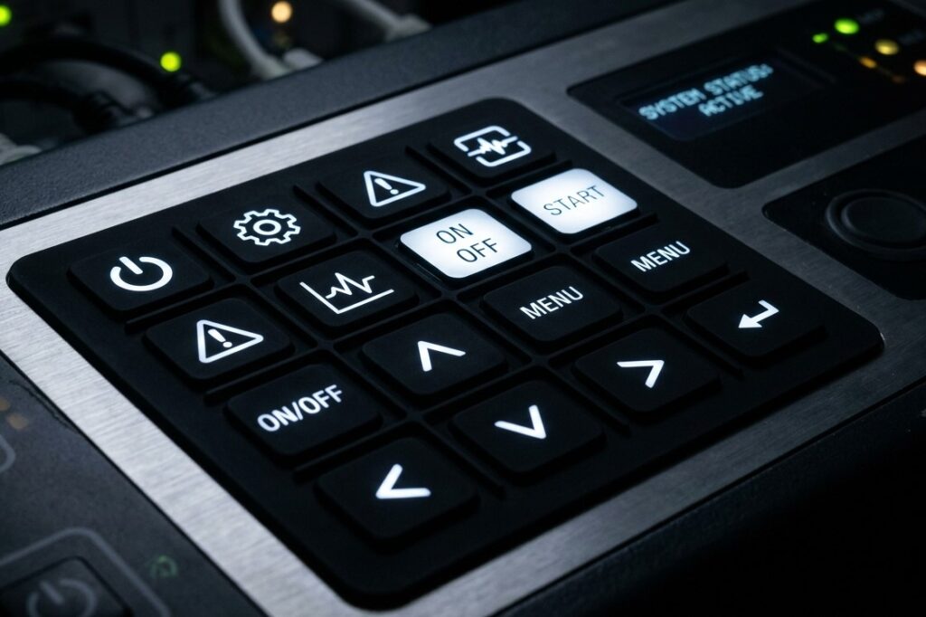 water-proof black silicone keypad with backlit effect in a electronic device