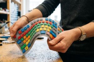 A flexible and durable silicone keypads with elasticity and coloried keys