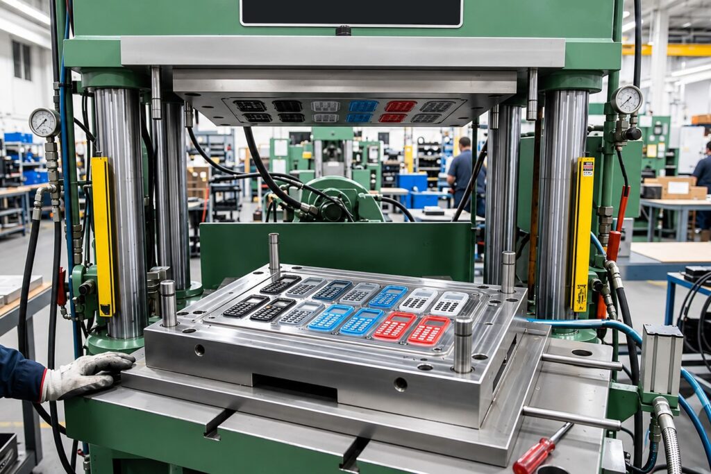 HCR or HTV in the cavities of toolings during silicone keypads manufacturing