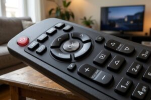 P+R rubber keypad with plastic keycaps and silicone rubber keymat for TV controller application
