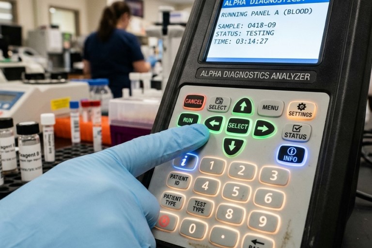 Silicone-keypad-as-user-interface-for-diagnostic-devices