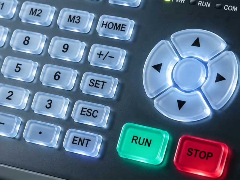 Transparent Silicone Keypads with clear backlit surfaces for precise control