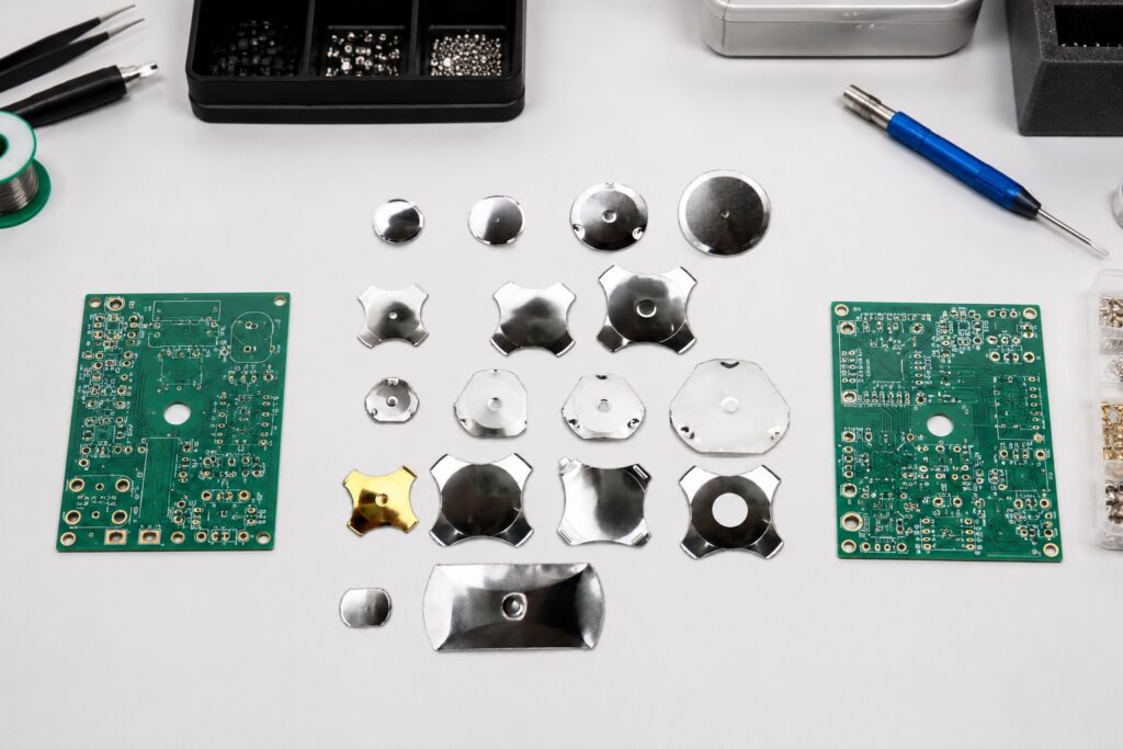 Distinct shapes and sizes of metal domes for tactile response design in rubber keypadsjpg