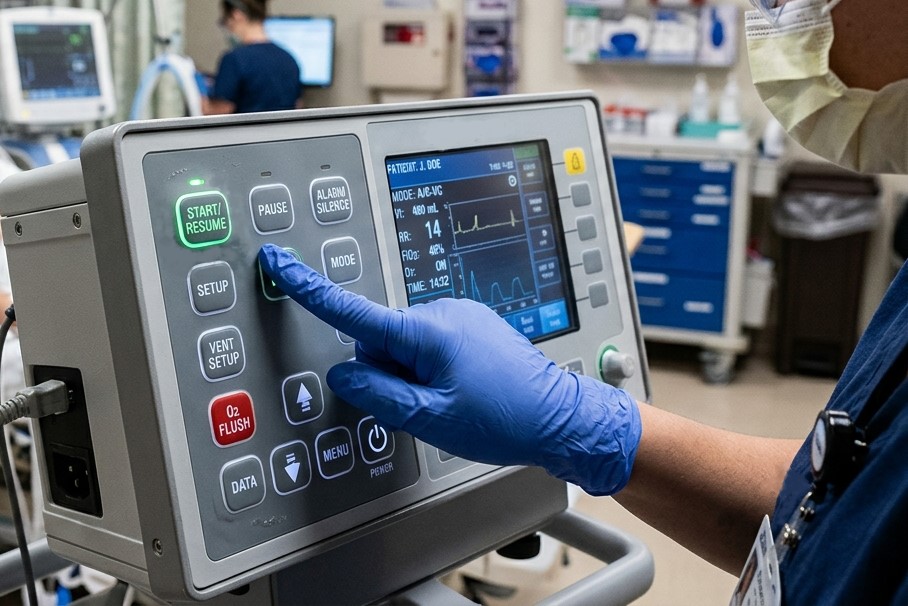 Hybrid rubber membrane keypad in a medical instrument meeting hygiene and maintenance requirements