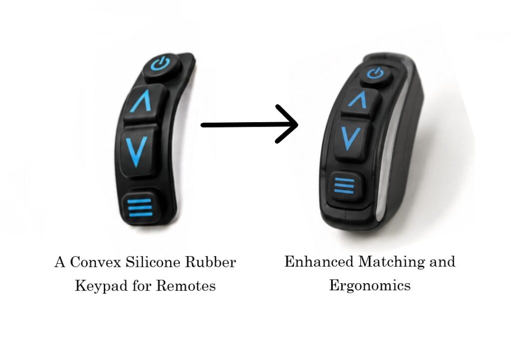 Improved Compatibility of curved surface of remote design, convex silicone keypad, and FPC for enhanced user experience and ergomonics