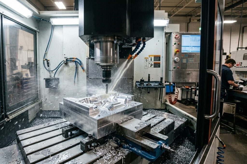 Metal mold creation is appling by CNC machine for elastomer keypads molding process