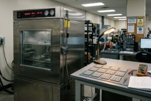 Reliability and lifecycle testing for silicone keypads in simulation chamber