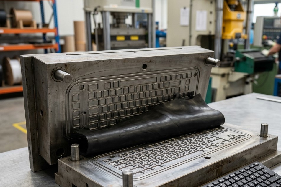 a metal mold for silicone keypads production