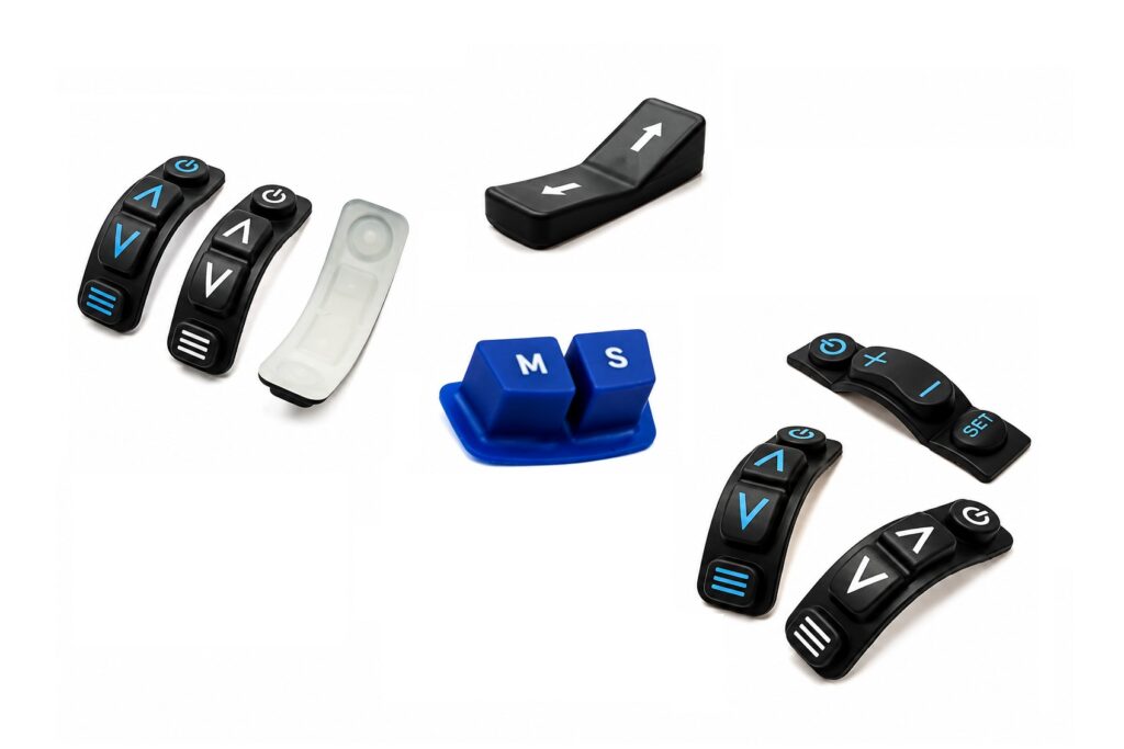different shapes and sizes of silicone rubber keypads for wearables applications that enable match different curvature