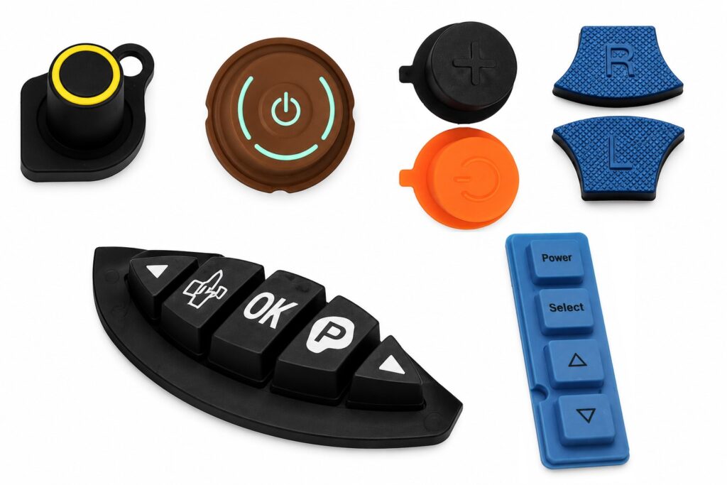 distinct shapes and sizes of keys in silicone rubber keypads for specific mechanical strength