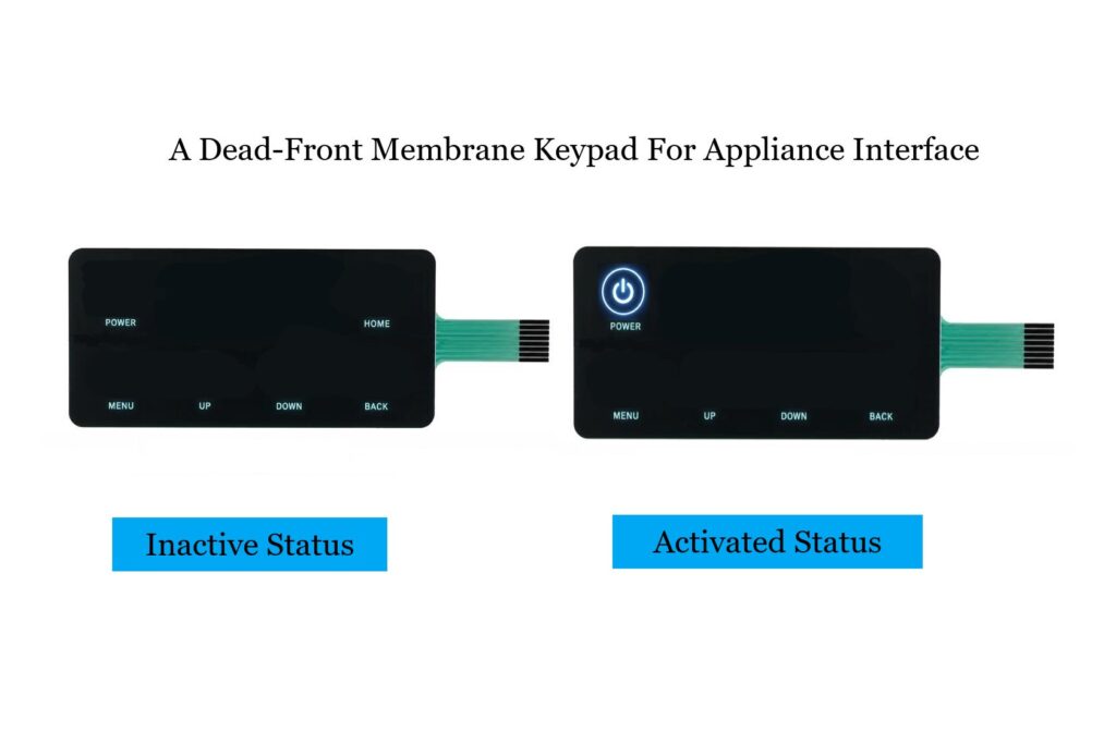 A dead-front memebrane keypad in appliance interface