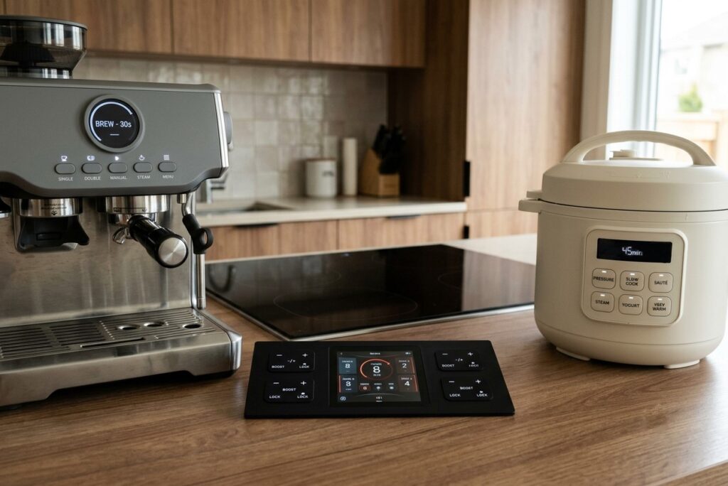 Silicone rubber keypads in appliance user interfaces with low-profile design
