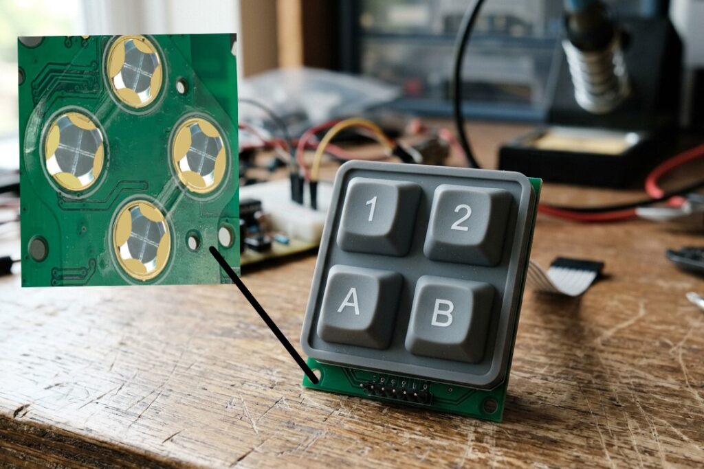tactile silicone keypad with metal dome for crisp tactile response