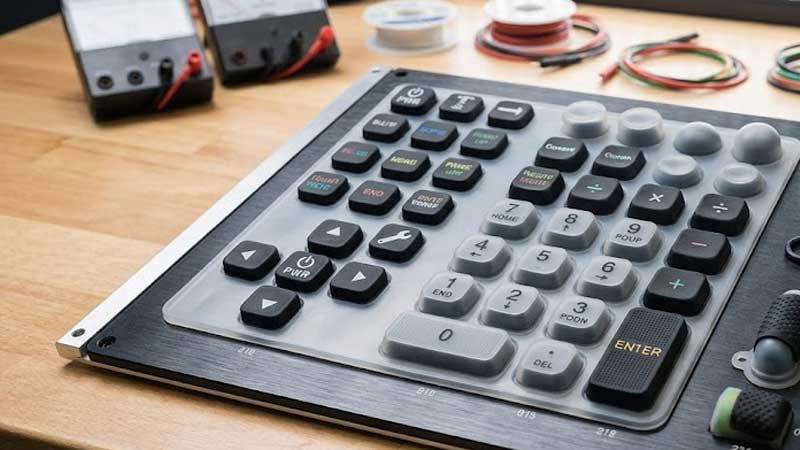 Silicone keypad manufacturing sample with different button structures and profiles