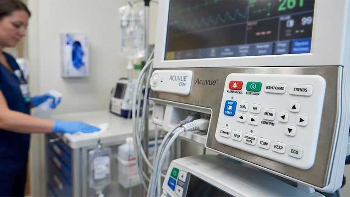 sterile medical monitor displays clear legends on its screen printed silicone keypads